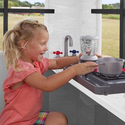 Backyard Discovery 6' x 10' Outdoor Cedar Playhouse with Kitchen